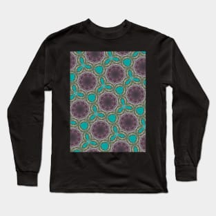 Mauve Purple and Teal Ameba Looking Pattern - WelshDesignsTP003 Long Sleeve T-Shirt